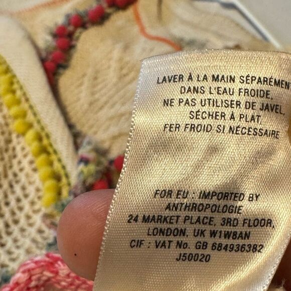 ANTHROPOLOGIE Angel Of The North Sweater Sz S Pom Poms‎ Fringe Long
Sleeves BOHO - Picture 10 of 11